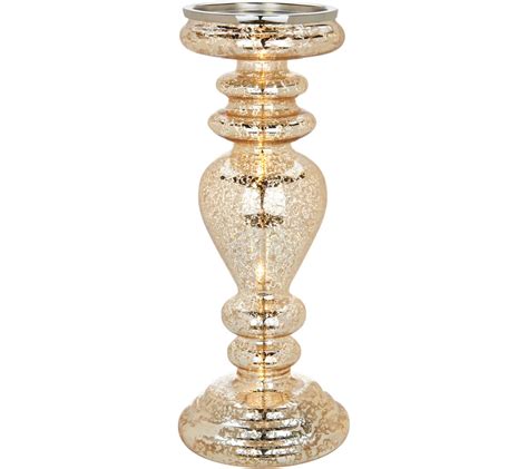 Set Of Illuminated Mercury Glass Pedestals By Valerie Qvc