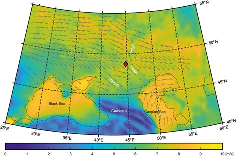 Map Of The Southern Eep Black Sea Caspian Sea Region Showing