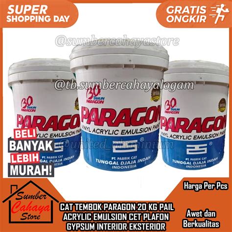 Jual Cat Tembok Paragon Kg Pail Dinding Luar Dalam Pragon Vinyl