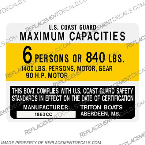 Triton Cc Boat Capacity Decal Person