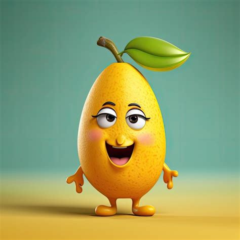 Ilustración 3d del personaje de mango que se dibuja en estilo de