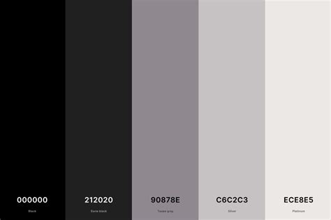 Best Black Color Palettes With Names And Hex Codes Artofit