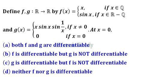 Continuity And Differentiability Of F And G Iit Jam Ms