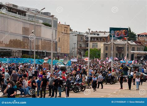 Georgia Tbilisi May 23 2021 Massive Protest Against Namakhvani HPP