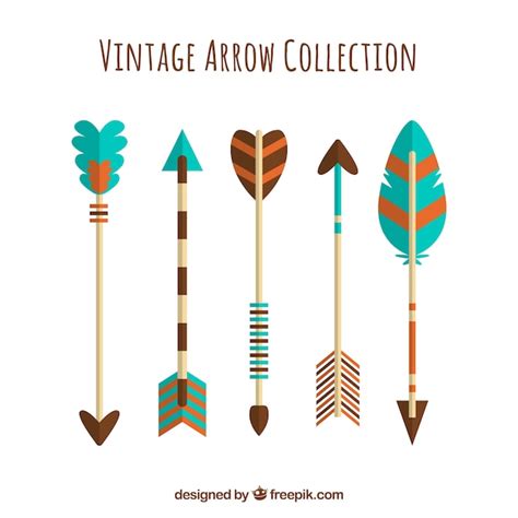 Free Vector Collection Of Vintage Arrows In Flat Design