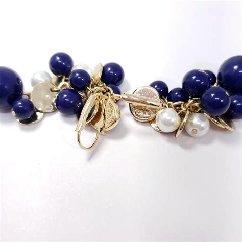 Kenneth Jay Lane KJL Dangling Cluster Faux Lapis Lazuli And Pearl Bead