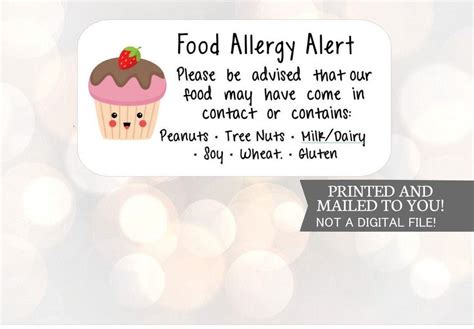 Allergen Labels, 30 SMALL Food Labels, Allergy Labels, Peanuts Food ...