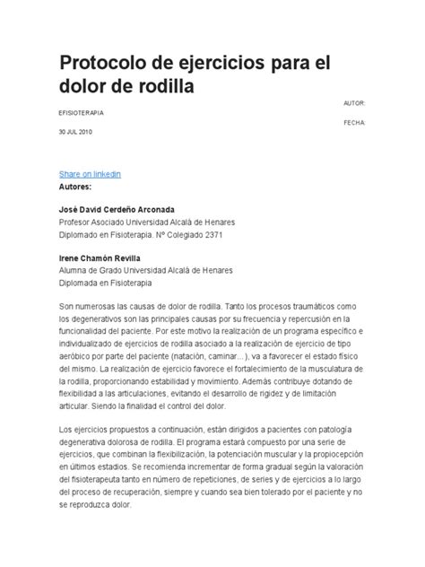 PDF Protocolo De Ejercicios Para El Dolor De Rodilla DOKUMEN TIPS