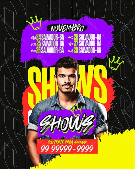 Flyer Shows Agenda Novembro Contrate Para Shows Social Media PSD