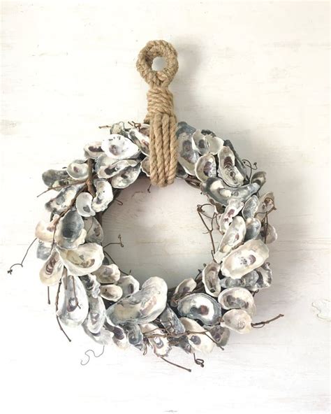 Oyster Shell Wreath Oyster Wreath Oyster Decor Etsy Coastal