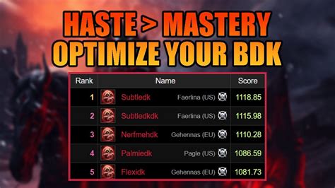 Haste The Optimal Way To Play Blood Dk Phase Bis Cata Classic