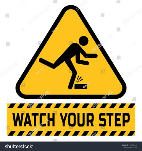 Caution Sign Watch Your Step Mind Stock Vector Royalty Free 1961032162 Shutterstock