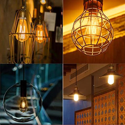 Luxon 4 Pack Edison Bulb， Antique Vintage Style Light Bulbs Dimmable Amber Warm 60w E26 Base For