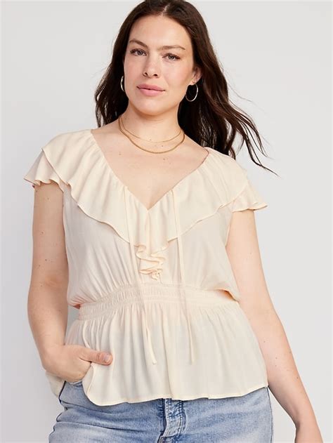 Waist Defined Ruffled Top Old Navy