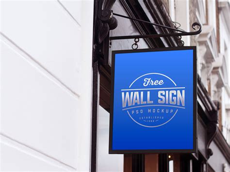 Free Wall Mounted Shop Signage Mockup Psd Good Mockups