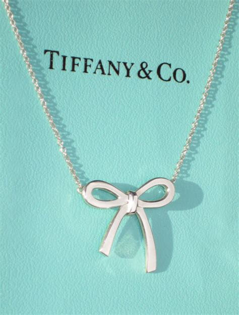 Tiffany And Co Bow Ribbon Sterling Silver Pendant Necklace Ebay