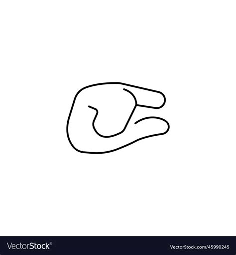 Small sign hand emoji fingers gesture line art Vector Image