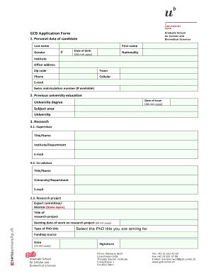 Fillable Online Gcb Application Form Graduate School For Cellular And