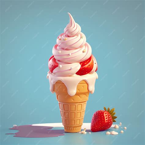 Premium Photo Ice Cream Cone Cartoon Vector Icon Illustration Sweet