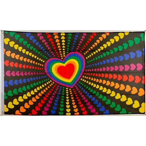 Flagge 90 X 150 Regenbogen Bunte Herzen 9 95