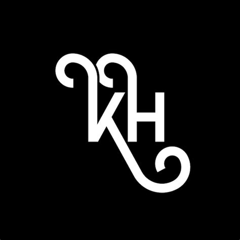 Design De Letra Kh Logotipo Em Fundo Preto Kh Iniciais Criativas Conceito De Letra Logotipo Kh