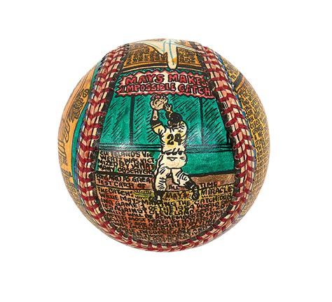 Exceptional Willie Mays "The Catch" Baseball by George Soznak