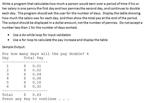 Solved Write A Program That Calculates How Much A Person