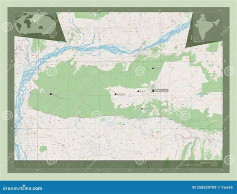 Meghalaya India Osm Labelled Points Of Cities Stock Illustration Illustration Of Geography