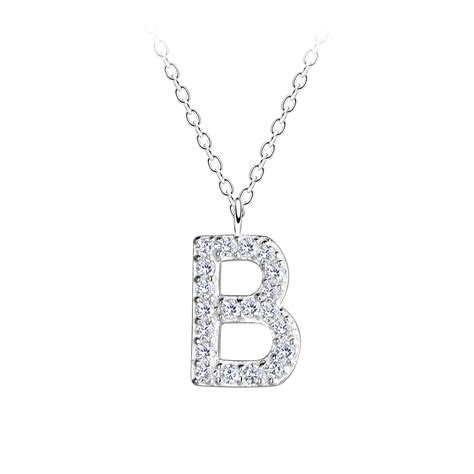 925 Silver Jewelry Silver Letter B Necklace 18897