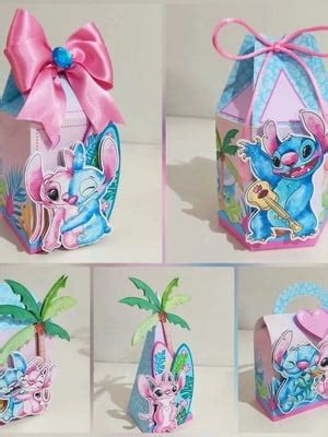 Kit Festa 20 Lembrancinhas Personalizadas Stitch E Angel 3d Compre