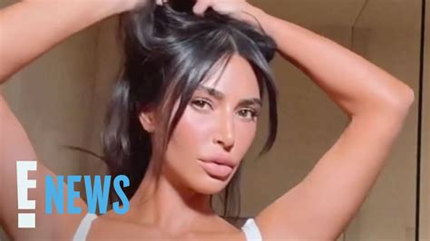 Kim Kardashian Flaunts Bangin New Hairstyle E News Youtube