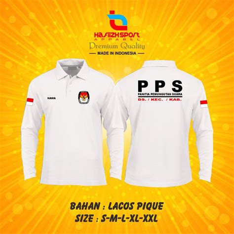 KAOS POLO PPS PANITIA PEMILIHAN SUARA BISA CUSTOM NAMA LENGAN PANJANG