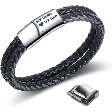 Id Es Cadeaux Pour La F Te Des P Res Bracelet Papa Homme Cuir Tress