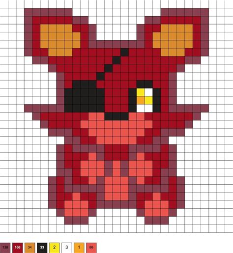 Fnaf Perler Beads Five Nights At Freddy S In Pixel Art Grid