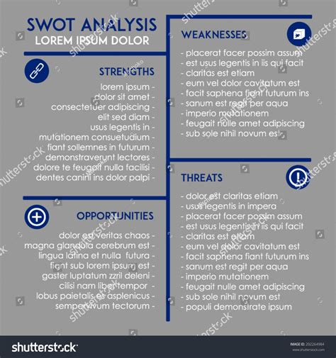 Editable Swot Analysis Template Stock Vector Illustration 202264984 Shutterstock