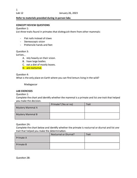 Lab 12 Lab Exercise 1 Lab 12 January 26 2023 Refer To Materials