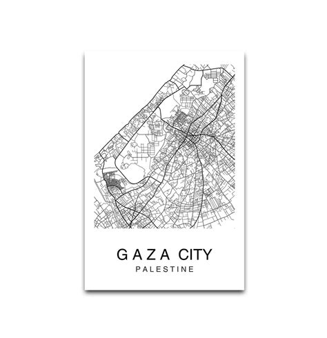 Gaza Map Gaza City Map Map Poster Map Print City Maps - Etsy