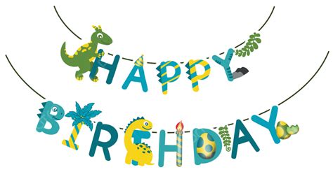 Happy Birthday Dinosaur Png Picture Happy Birthday Banner With Cute Dinosaurs Happybirthday