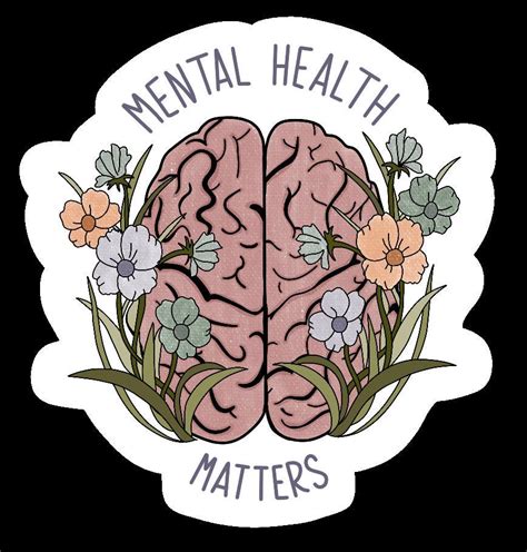 Mental Health Matters Brain Flowers Stickers Floral Etsy UK