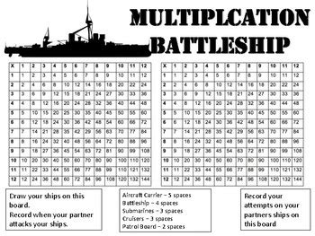 Multiplication Battleship by heyymrscarter | Teachers Pay Teachers