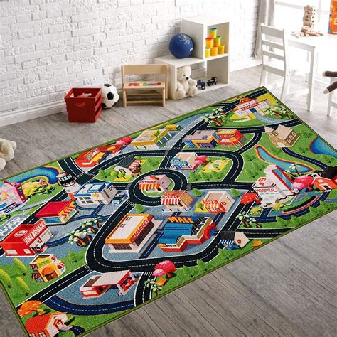 Kids Rug Play Mat For Playing Toy Car 80x150 Cmplay Rug Road Rugs For