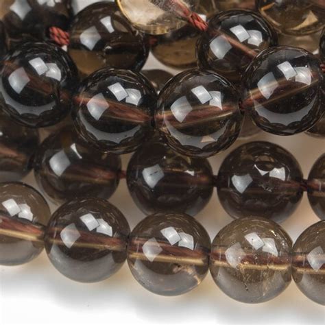 Natural Smokey Quartz Beads Round Full Strand Mm Mm Etsy