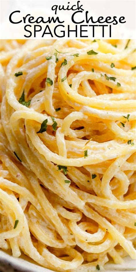 Quick Cream Cheese Spaghetti Easy Pasta Recipe With Creamy Sauce Creamy Pasta Recipes