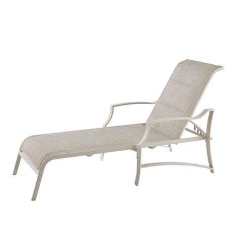 Hampton Bay Statesville Shell Aluminum Outdoor Chaise Lounge Fla A