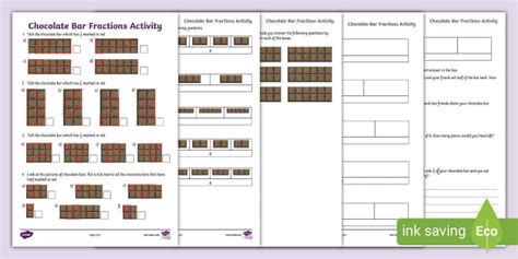 👉 Chocolate Bar Fractions Activity - Twinkl - KS1 - Maths