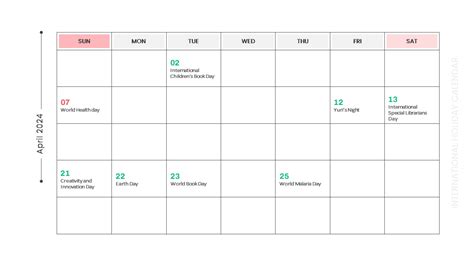 2024 International Holiday Calendar Template - SlideKit