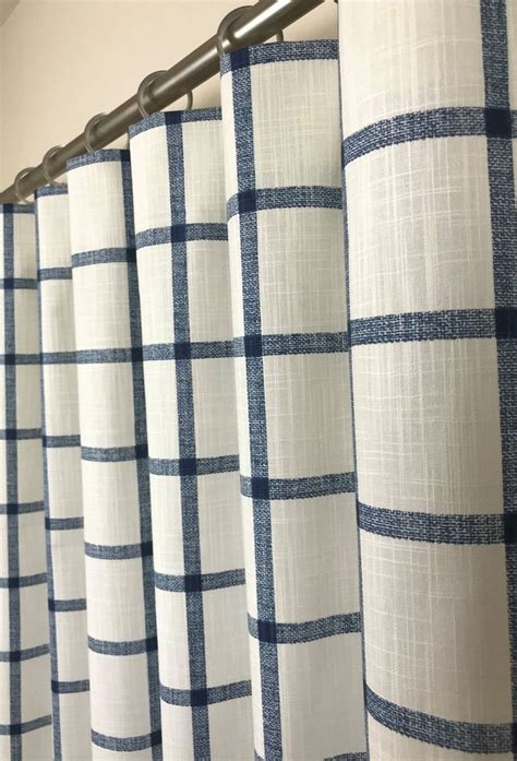 Farmhouse Blue Buffalo Check Curtains Vincentian Service Corps 11