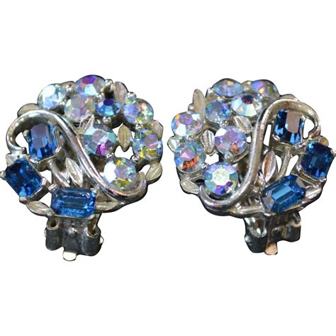 Lisner Vintage Rhinestone Earrings From Ajax Vintage Shop On Ruby Lane