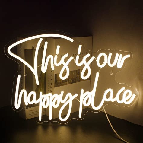 Looklight This Is Our Happy Place Neon Signs Warm White Led Neon Signs