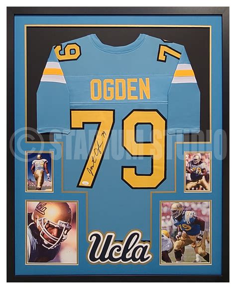 Jonathan Ogden Autographed Framed UCLA Blue Jersey - The Stadium Studio